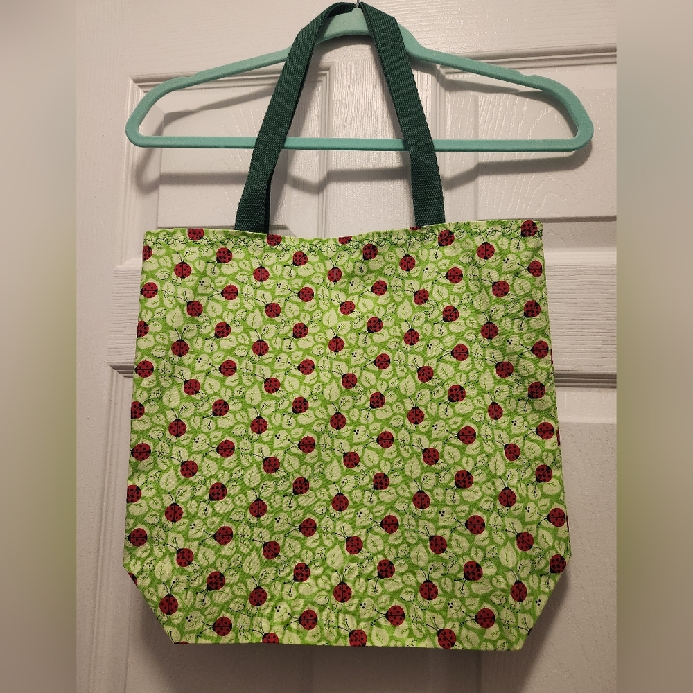 Handmade Colorful Ladybugs themed Tote Bag
